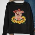Cute Pig Bandana Sunflower Sweatshirt Gifts for Old Women