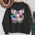 Cute Rabbit With Glasses Tie-Dye Easter Day Bunny Sweatshirt Gifts for Old Women