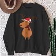 Cute Santa Deer Ugly Christmas Sweater Reindeer Sweatshirt Gifts for Old Women