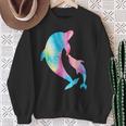 Cute Tie-Dye Dolphin Parent And Child Dolphins Sweatshirt Gifts for Old Women