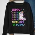 Cute Unicorn Happy 100Th Day Of School Unicorn Girls Teacher Sweatshirt Gifts for Old Women