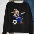 Dabbing Hund Kap Verde Fußball-Fan Trikot, Stolz Blaues Sweatshirt Geschenke für alte Frauen