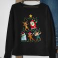 Dabbing Santa Elf Santa Reindeer Xmas Short Sleeve Black Sweatshirt Geschenke für alte Frauen