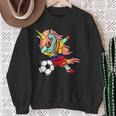 Dabbing Unicorn Venezuela Football Venezuelan Flag Soccer Sweatshirt Gifts for Old Women