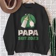 Dad Since 2023 Werdender Papa Bier Milk Sweatshirt Geschenke für alte Frauen