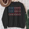 Dad In Binary Code Father's Day Usa Flag 4Th Of July Sweatshirt Gifts for Old Women