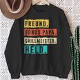 Damen Grillmeister Grillen Bonus Papa Mit-Ausschnitt Sweatshirt Geschenke für alte Frauen