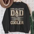 Damen Lustiger Münzsammler Papa Numismatik Münzen Sammeln Mit-Ausschnitt Sweatshirt Geschenke für alte Frauen