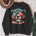 Damen Papa Bär Papa Bearatertagsgeschenk Für Papa Spruch Lustig Mit-Ausschnitt Sweatshirt Geschenke für alte Frauen