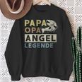 Damen Papa Opa Angel Legende Geschenk Zumatertag Für Angler Mit-Ausschnitt Sweatshirt Geschenke für alte Frauen