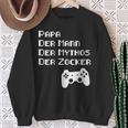 Damen Papa Zockerater Gamer Geburtstag Spruch Lustig Geschenk Mit-Ausschnitt Sweatshirt Geschenke für alte Frauen