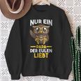 Damen Papaateratertag Eulen Mit-Ausschnitt Sweatshirt Geschenke für alte Frauen