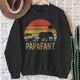 Damen Papafant Papa Elefant Retrointage Sunsetatertag Savanne Mit-Ausschnitt Sweatshirt Geschenke für alte Frauen