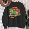 Damen Papasaurus Lustigesater Spruch Papa Dino Mit-Ausschnitt Sweatshirt Geschenke für alte Frauen