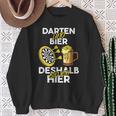 Darten Und Bier Darum Bin Ich Hier Darts Player Sweatshirt Geschenke für alte Frauen