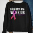 Daughter Of A Warrior Breast Cancer Awareness Supporting Mom Sweatshirt Gifts for Old Women