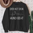 Der Mit Dem Hund Geht Hunde Heartbeat Dog Lovers S Sweatshirt Geschenke für alte Frauen