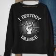 I Destroy Silence Vintage Music Bands Drum Sticks Drummer Sweatshirt Gifts for Old Women
