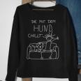 Die Mit Dem Hund Chillt Dog Owners Dog Black S Sweatshirt Geschenke für alte Frauen