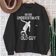 Disc Golf Never Underestimate The Old Guy Frolf Tree Golfing Sweatshirt Gifts for Old Women