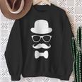 Disguise Man Top Hat Glasses Moustache Bowtie Sweatshirt Gifts for Old Women