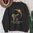 Dog Dabbing Sunglasses Total Solar Eclipse April 08 2024 Sweatshirt Gifts for Old Women