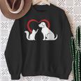 Dog Puppy And Baby Cat Heart Animal Dog & Cat Sweatshirt Gifts for Old Women