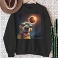 Dog Selfie Solar Eclipse Wearing Glasses Dog Lovers Sweatshirt Gifts for Old Women