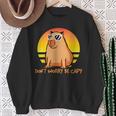 Don't Worry Be Capy Retro Sunset Capybara Cita Be Capy Camiseta Camisa de entrenamiento Regalos para ancianas