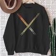 Drum Sticks Vintage Look Drums Music School Sweatshirt Gifts for Old Women