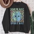 Earth Day Everyday Environmental Awareness Earth Day Groovy Sweatshirt Gifts for Old Women