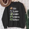 Eat Sleep Anime Gaming Repeat Japan Kawaii Manga Anime Sweatshirt Gifts for Old Women Eat Sleep Anime Gaming Repeat Japan Kawaii Manga Anime Sweatshirt Gifts for Old Women