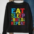 Eat Sleep Build Repeat Building Master Builder Blocks Bricks Sweatshirt Gifts for Old Women