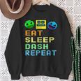 Eat Sleep Dash Repeat Video Game Geometry Video Gamer Sweatshirt Gifts for Old Women