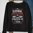 Elizondo Blood Runs Through My Veins Vintage Family Name Sweatshirt Gifts for Old Women