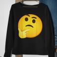 Emoticon Thinking Face Thinker Sweatshirt Gifts for Old Women