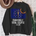 Evansville Indiana Eclipse 2024 Evansville Indiana Flag Sweatshirt Gifts for Old Women