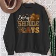 Every Shade Slays Melanin Hearts Black History Month African Sweatshirt Gifts for Old Women