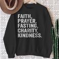 Faith Prayer Fasting Charity Kindness Muslim Fasting Ramadan Sweatshirt Gifts for Old Women