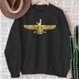 Faravahar Zarathustra Symbol Zeichen Iran Flügel Falke Sweatshirt Geschenke für alte Frauen