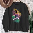 Farbenfrohes Abstraktes Kunst-Print Sweatshirt in Schwarz Geschenke für alte Frauen