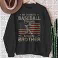 My Favorite Baseball Player Calls Me Brother American Flag Sweatshirt Gifts for Old Women