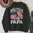 My Favorite Softball Player Calls Me Papa Fathers Day Sweatshirt Gifts for Old Women