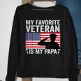 My Favorite Veteran Is My Papa Us Flag Father Veterans Sweatshirt Gifts for Old Women