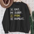 Fisher Eat Sleep Fish Repeat Fishing Fisherman Fish Sweatshirt Gifts for Old Women