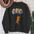 Fliegender Hund und Bunte Ballons Unisex Sweatshirt für Damen und Herren Geschenke für alte Frauen