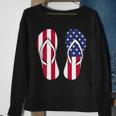 Flip Flops Red White And Blue Patriotic Sandals Beach Sweatshirt Gifts for Old Women