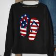 Flip Flops Red White Blue Stars & Stripes Patriotic Fun Usa Sweatshirt Gifts for Old Women