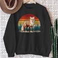 Fox Lover Retro Style Distressed Vintage Fox Sweatshirt Gifts for Old Women