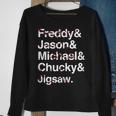 Freddy Jason Michael Horror Film Character List Sweatshirt Gifts for Old Women